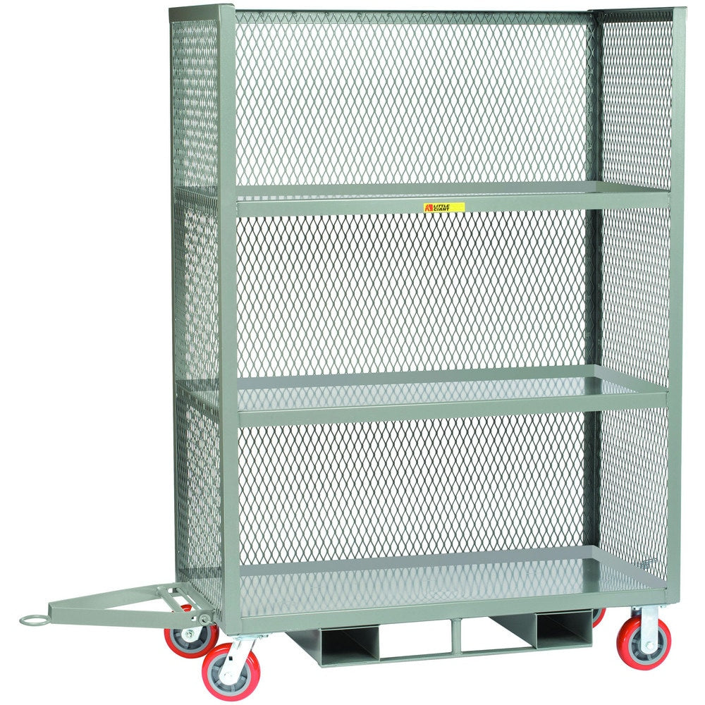 Forkliftable Towable Order Picking Utility Cart: 53-1/2" Long, 30" Wide, Steel, 2000 lb Capacity, Gray