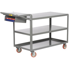 Order Picking Utility Cart: 64" Long, 24" Wide, Steel, 1200 lb Capacity, Gray