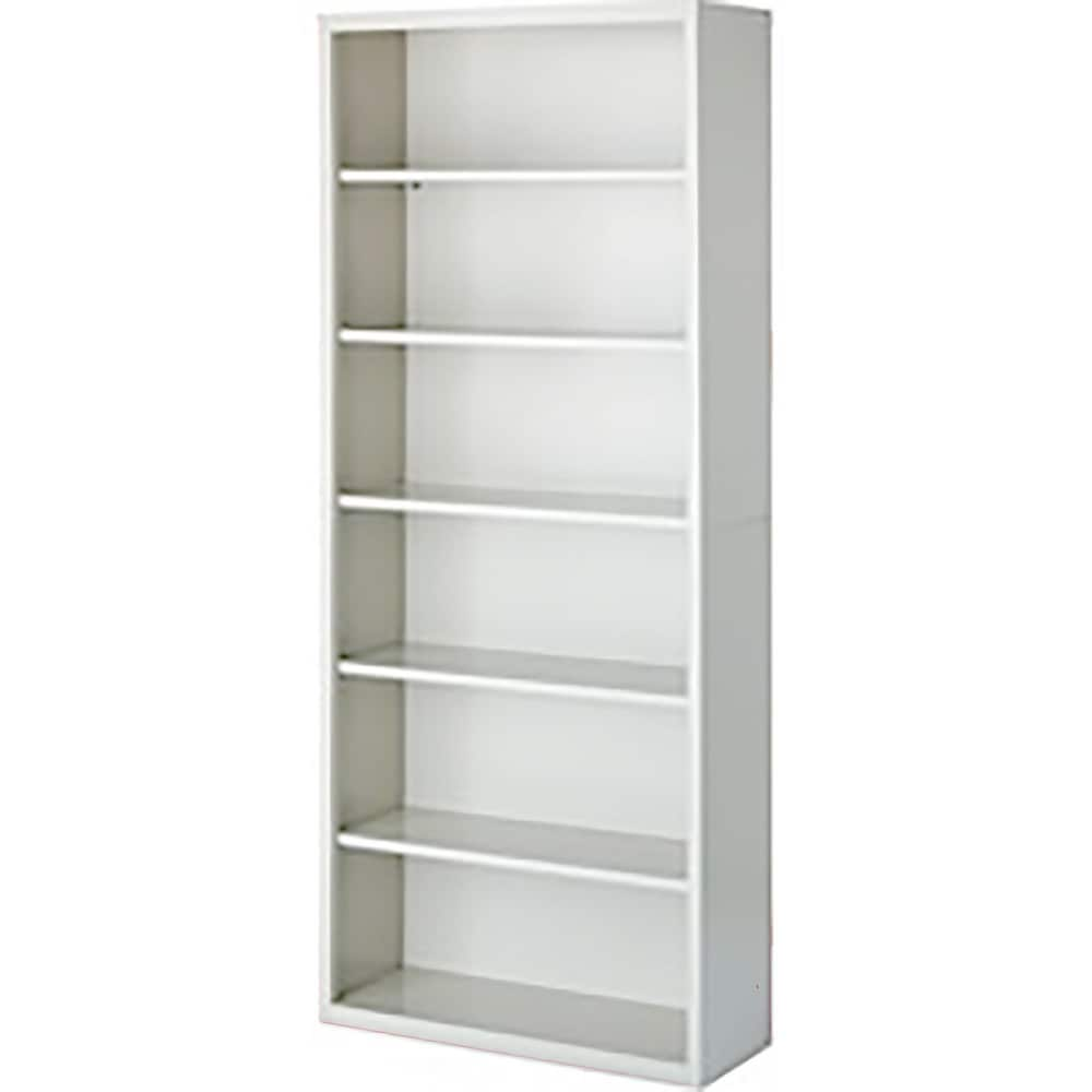 Bookcases; Overall Height: 84; Overall Width: 36; Overall Depth: 13; Material: Steel; Color: White; Shelf Weight Capacity: 160