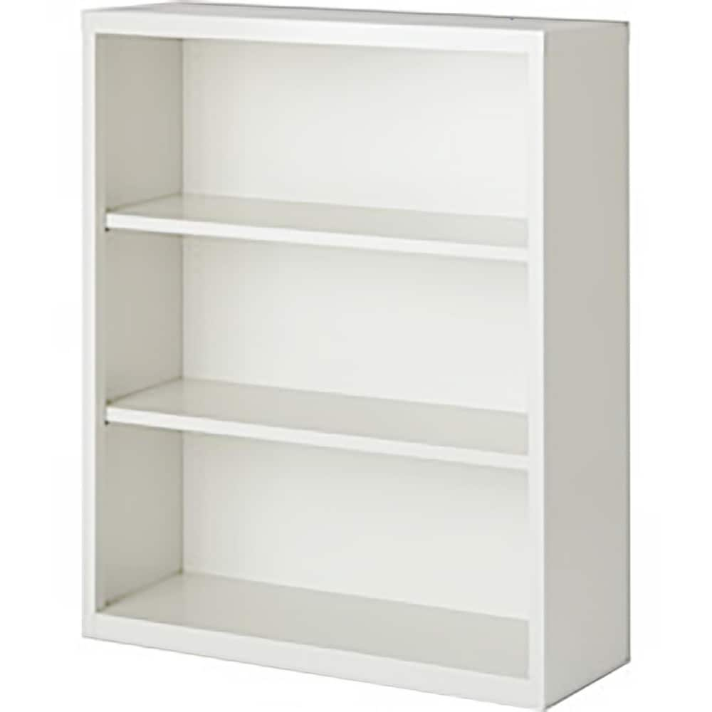 Bookcases; Overall Height: 42; Overall Width: 36; Overall Depth: 18; Material: Steel; Color: White; Shelf Weight Capacity: 160