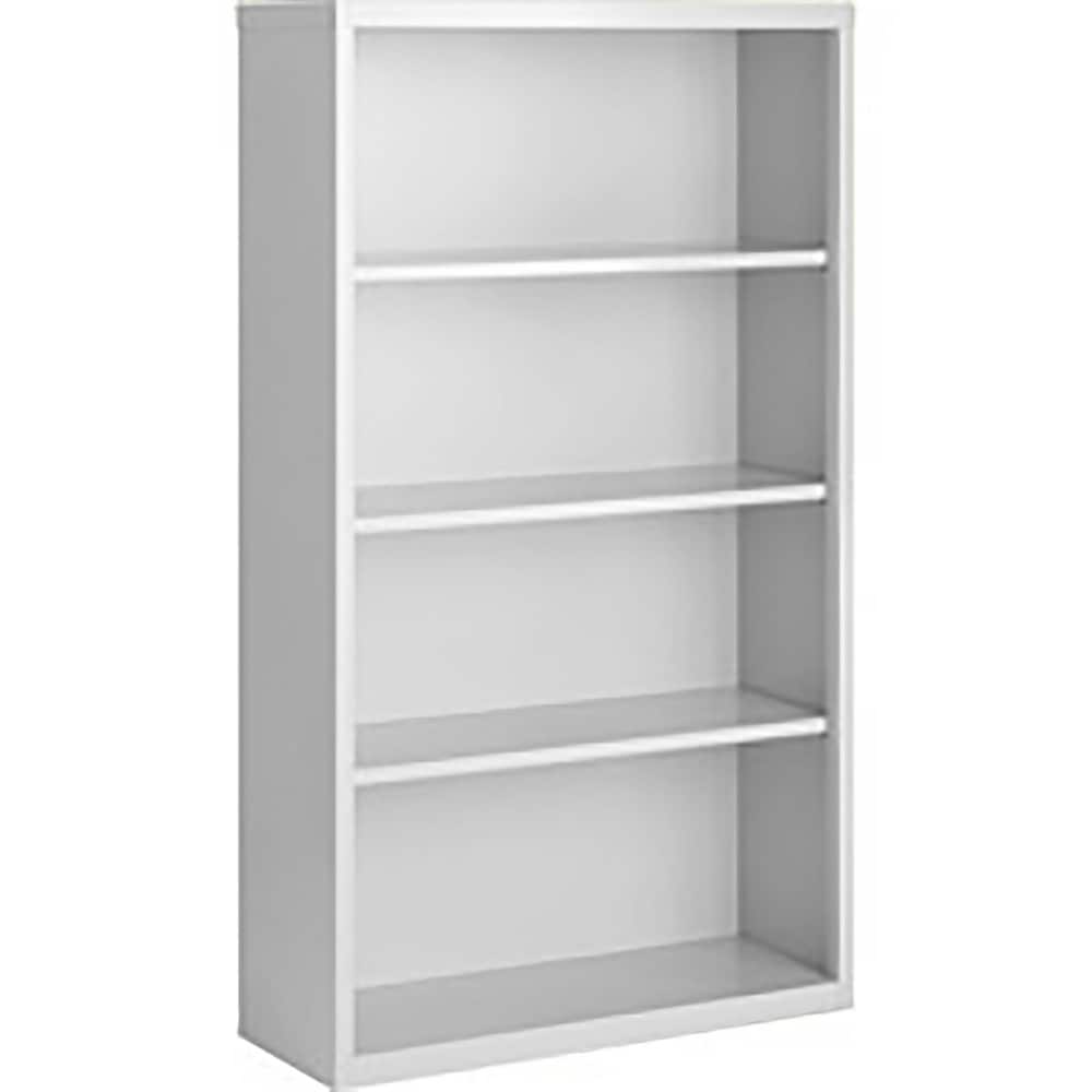 Bookcases; Overall Height: 52; Overall Width: 36; Overall Depth: 13; Material: Steel; Color: White; Shelf Weight Capacity: 160