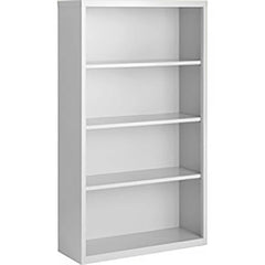 Bookcases; Overall Height: 60; Overall Width: 36; Overall Depth: 13; Material: Steel; Color: White; Shelf Weight Capacity: 160