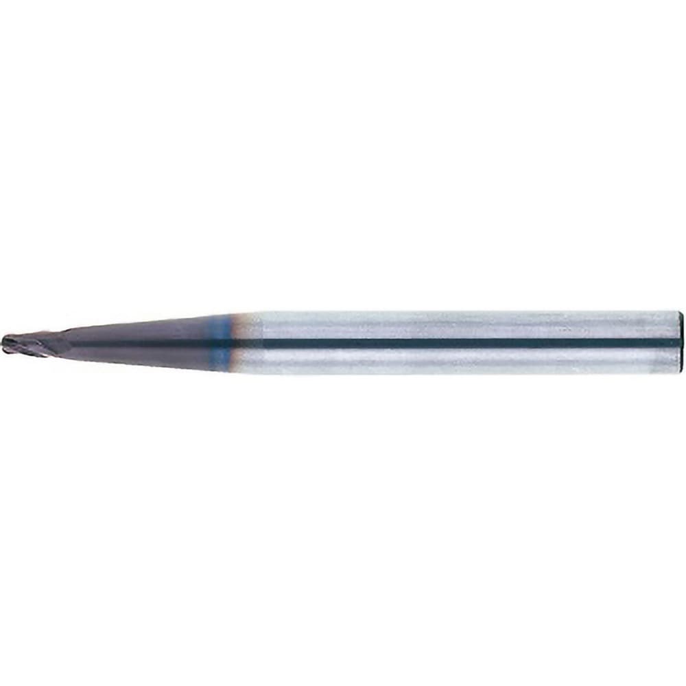 Tapered End Mill: 5 deg Angle per Side, 2.00 mm Small Dia, 4.00 mm LOC, 4 Flute, Ball End