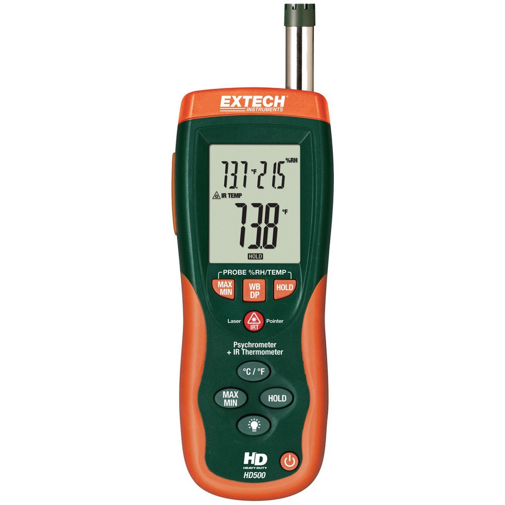 Digital Psychrometers; Minimum Dew Point: -90.4 F; Minimum Humidity: 0; Maximum Dew Point: 140 F; Minimum Temperature: 14; Maximum Temperature: 140 F