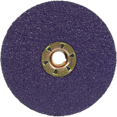 Fiber Disc:  4-1/2" Disc Dia, Quick Change TN, 36 Grit, Premium Ceramic Alumina