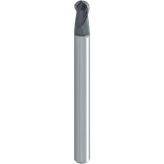 Ball End Mill: 1.00 mm Dia, 1.50 mm LOC, 2 Flute, Solid Carbide