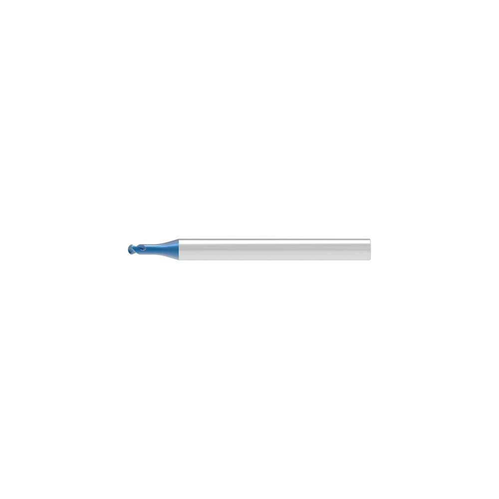 Ball End Mill: 0.30 mm Dia, 0.24 mm LOC, 2 Flute, Solid Carbide