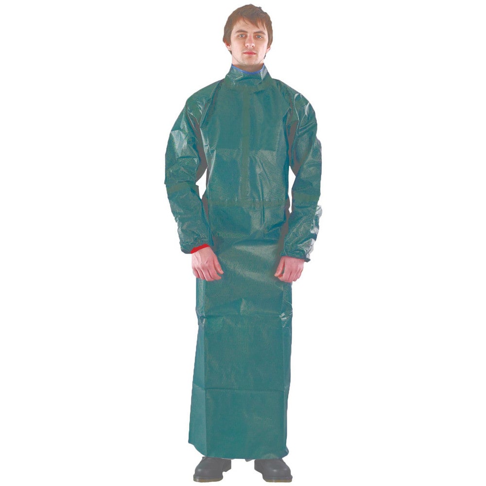 Disposable & Chemical-Resistant Apron:  Size  4X-Large,  83" Length,  0.3400 mil Thick,  Green