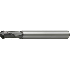 Ball End Mill: 2.00 mm Dia, 2.00 mm LOC, 2 Flute, Solid Carbide