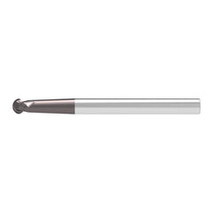 Ball End Mill: 12.00 mm Dia, 9.00 mm LOC, 2 Flute, Solid Carbide