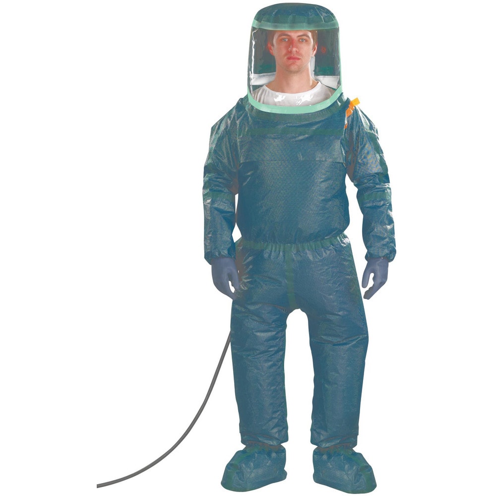 Encapsulated Suits:  2X-Large,  Green,  Multi-Layer Non-Woven Barrier Laminate Fabric,  N/AClosure,  Taped & Welt,  Yes