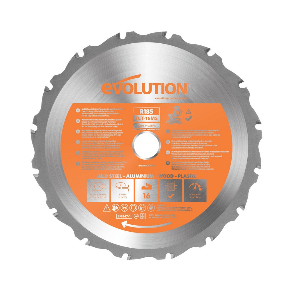 Wet & Dry-Cut Saw Blade: 7-1/4" Dia, 25/32" Arbor Hole, 20 Teeth