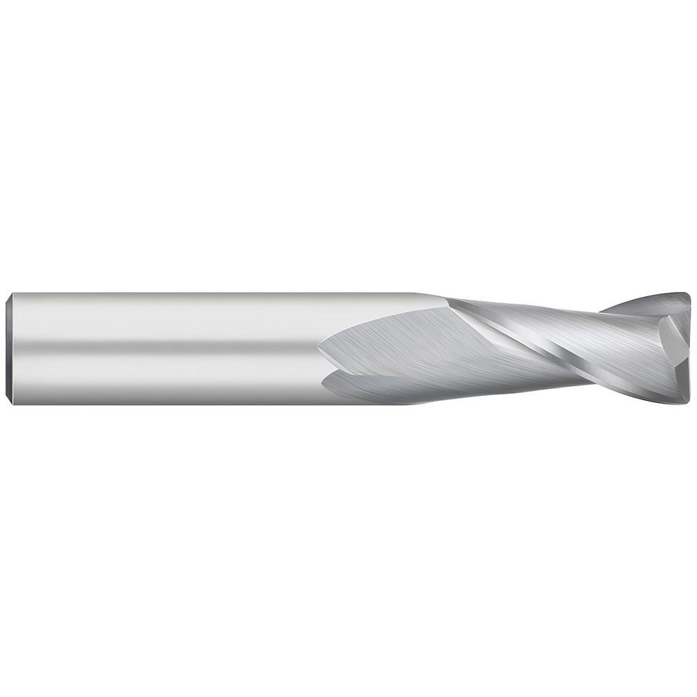 Corner Radius End Mill: 1/4" Dia, 1-1/2" LOC, 0.50 mm Radius, 2 Flute, Solid Carbide