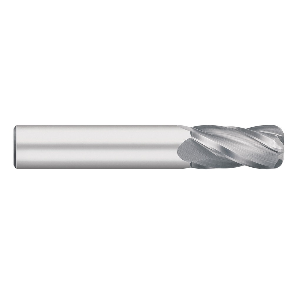 Corner Radius End Mill: 1/2" Dia, 1" LOC, 0.0200" Radius, 4 Flute, Solid Carbide