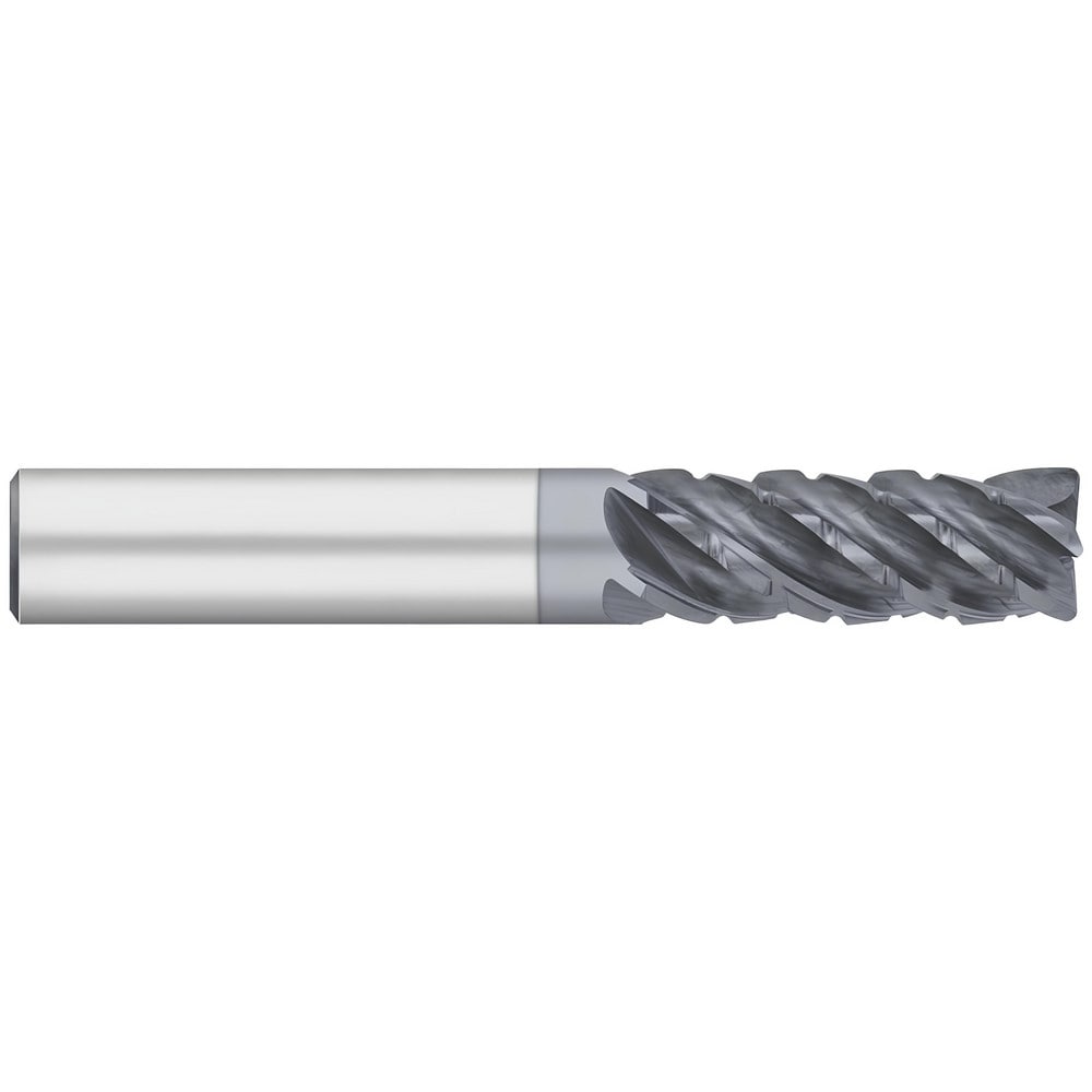 Corner Radius End Mill: 3/4" Dia, 4" LOC, 0.0600" Radius, 5 Flute, Solid Carbide