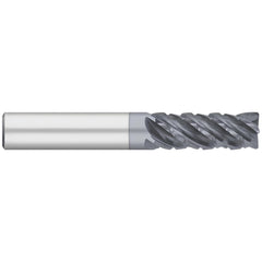 Corner Radius End Mill: 1" Dia, 2" LOC, 0.1200" Radius, 5 Flute, Solid Carbide