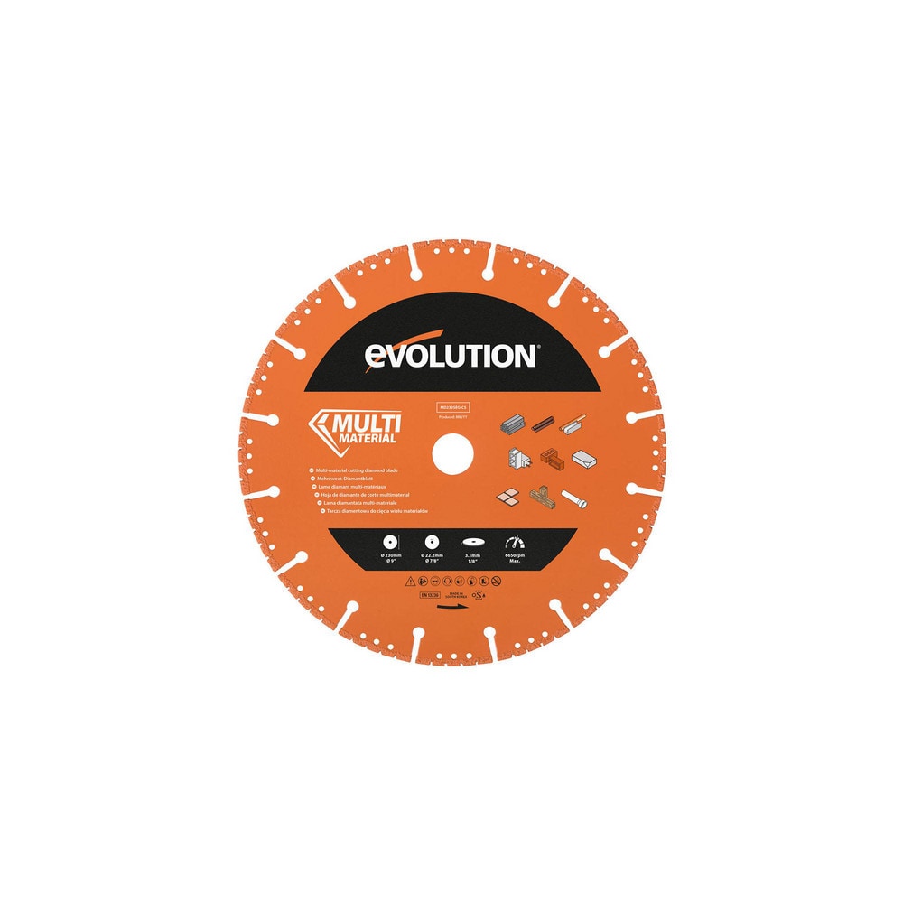 Wet & Dry-Cut Saw Blade: 9" Dia, 7/8" Arbor Hole, 16/80 Teeth