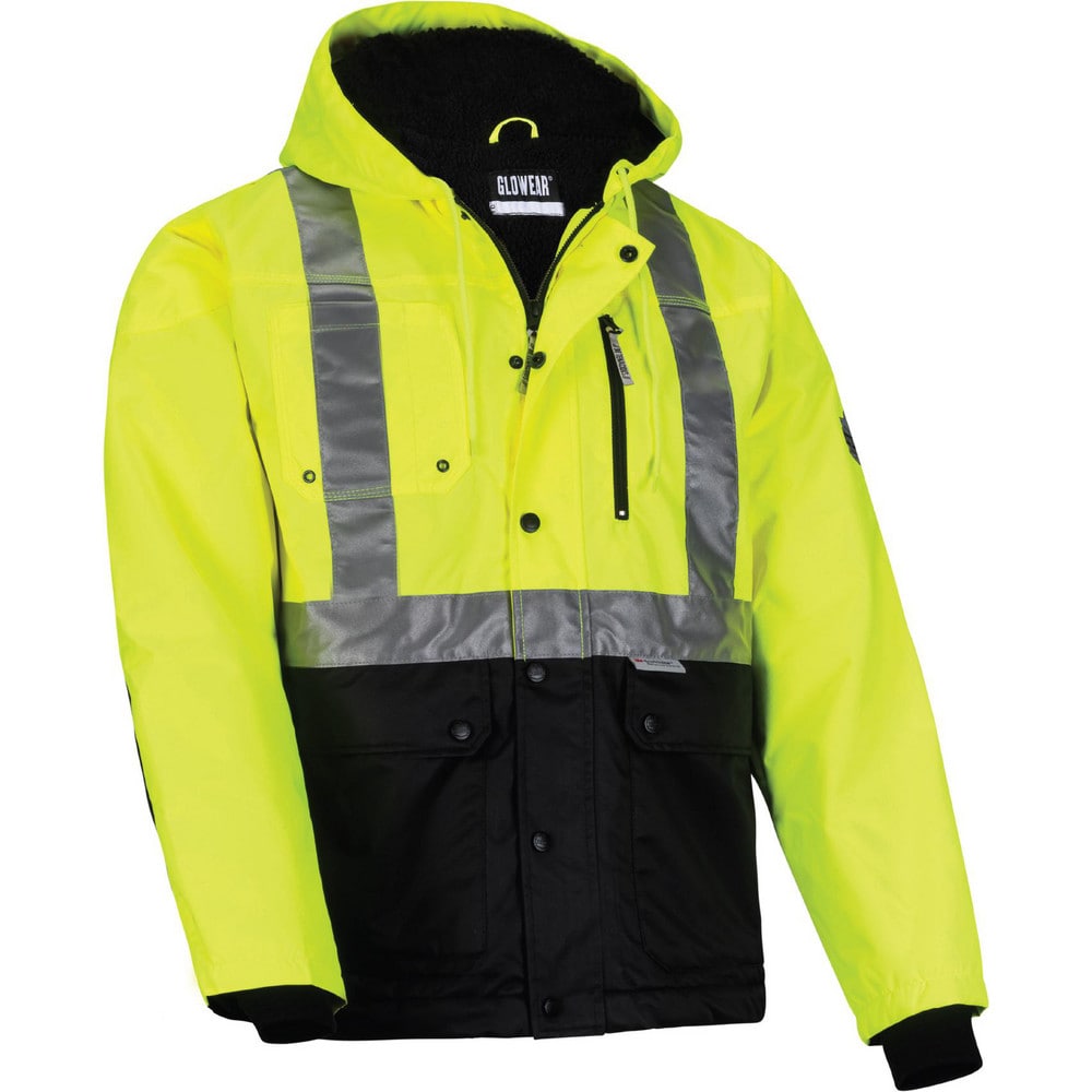 Work Hooded & Jacket: Size 4X-Large, Polyester & Fleece, Zipper & Snaps Closure
