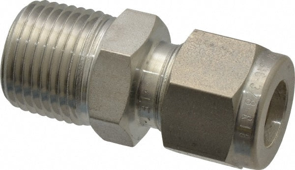 Compression Tube Connector: 3/8" Tube OD, Compression x MNPT