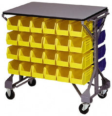 Mobile Pick Rack: 1-Sided Bin Rail Rack, 250 lb Capacity, 53" OAH, 36" OAW