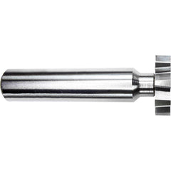 Woodruff Keyseat Cutter: 1-1/4" Cut Dia, 1/4" Cut Width, 1/2" Shank Dia, Staggered Tooth