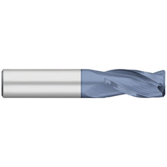 Corner Radius End Mill: 1/8" Dia, 1" LOC, 0.0100" Radius, 3 Flute, Solid Carbide