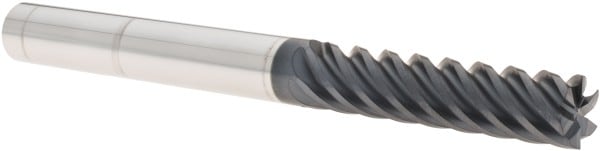 Square End Mill: 3/8" Dia, 1-1/2" LOC, 6 Flute, Solid Carbide