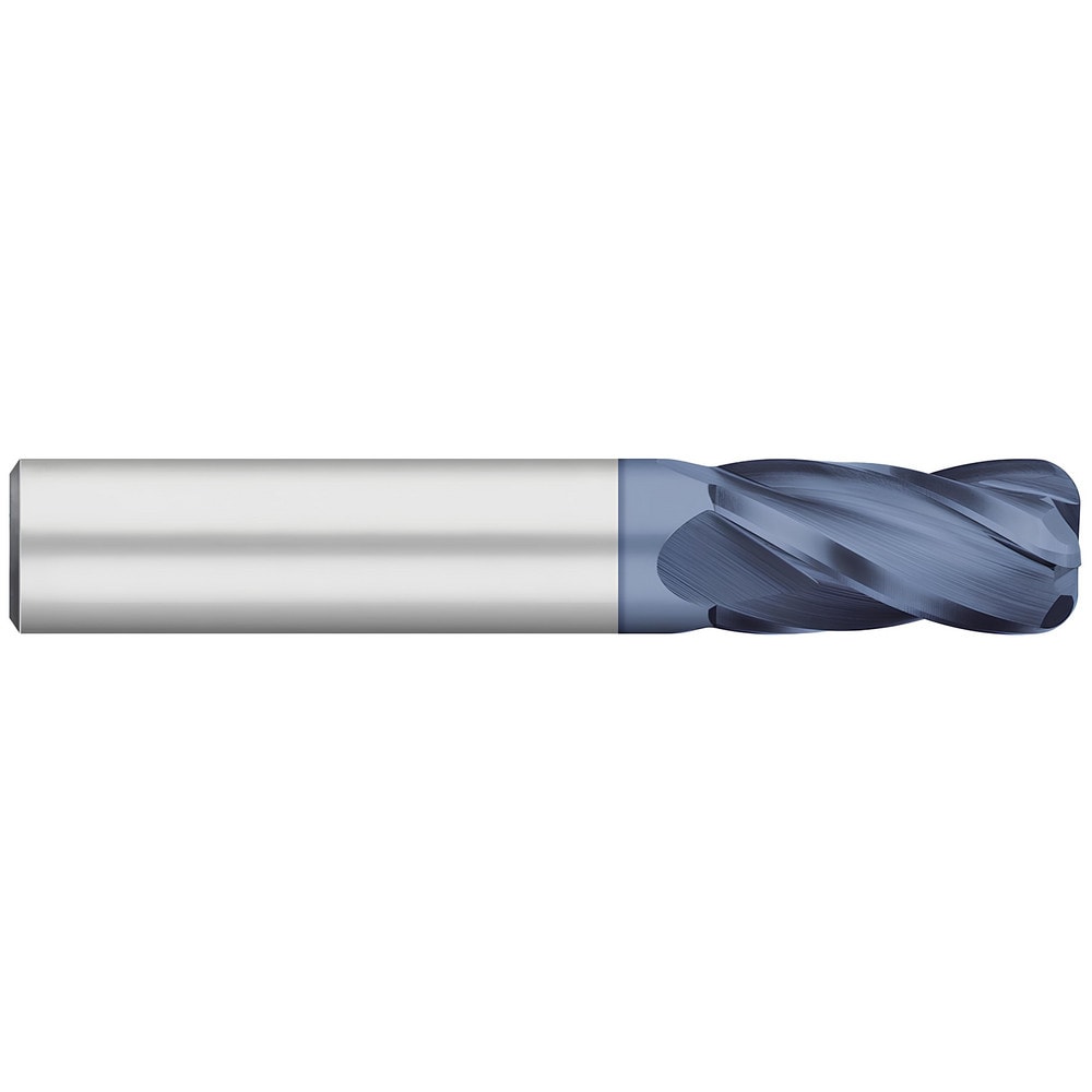 Corner Radius End Mill: 1/4" Dia, 1/2" LOC, 0.0450" Radius, 4 Flute, Solid Carbide