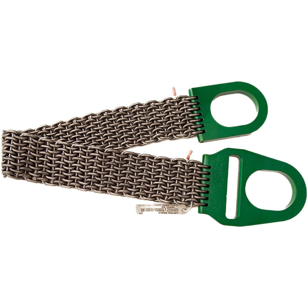 Wire Mesh Sling: Wire Mesh Choker, 2" Wide, 6' Sling Length, 10000 lb Vertical, 10000 lb Choker, 20000 lb Basket, Steel