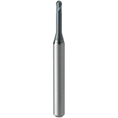 Ball End Mill: 3.00 mm Dia, 2.30 mm LOC, 2 Flute, Solid Carbide