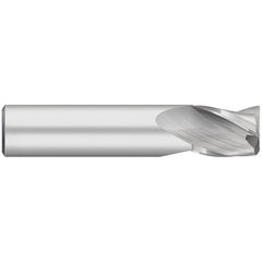 Corner Radius End Mill: 1/8" Dia, 1/4" LOC, 0.0150" Radius, 3 Flute, Solid Carbide