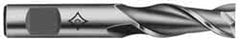 Square End Mill: 3/4" Dia, 1-5/8" LOC, 2 Flute, High Speed Steel