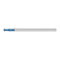 Ball End Mill: 1.50 mm Dia, 4.00 mm LOC, 2 Flute, Solid Carbide