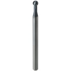 Ball End Mill: 3.80 mm Dia, 3.35 mm LOC, 4 Flute, Solid Carbide