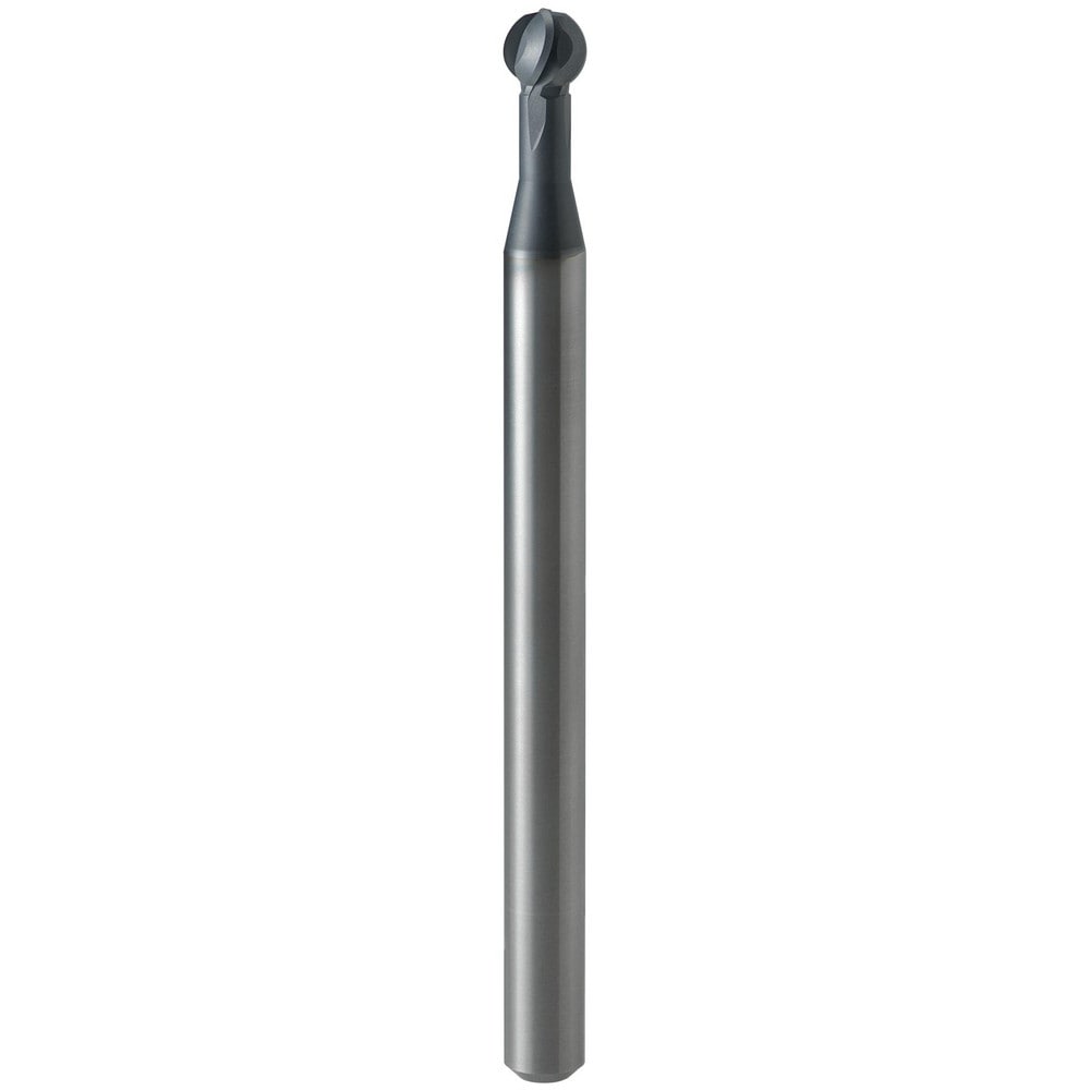 Ball End Mill: 6.00 mm Dia, 5.29 mm LOC, 4 Flute, Solid Carbide