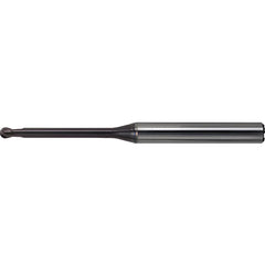 Ball End Mill: 0.60 mm Dia, 0.48 mm LOC, 2 Flute, Solid Carbide