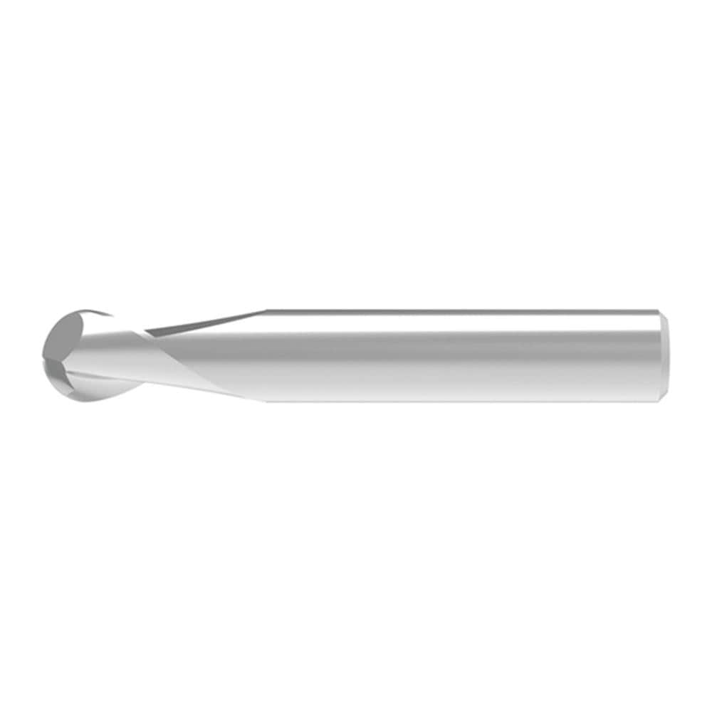 Ball End Mill: 1.80 mm Dia, 4.00 mm LOC, 2 Flute, Solid Carbide