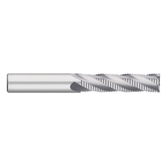 Roughing End Mill: 1/4" Dia, 4 Flute, Single End, Solid Carbide