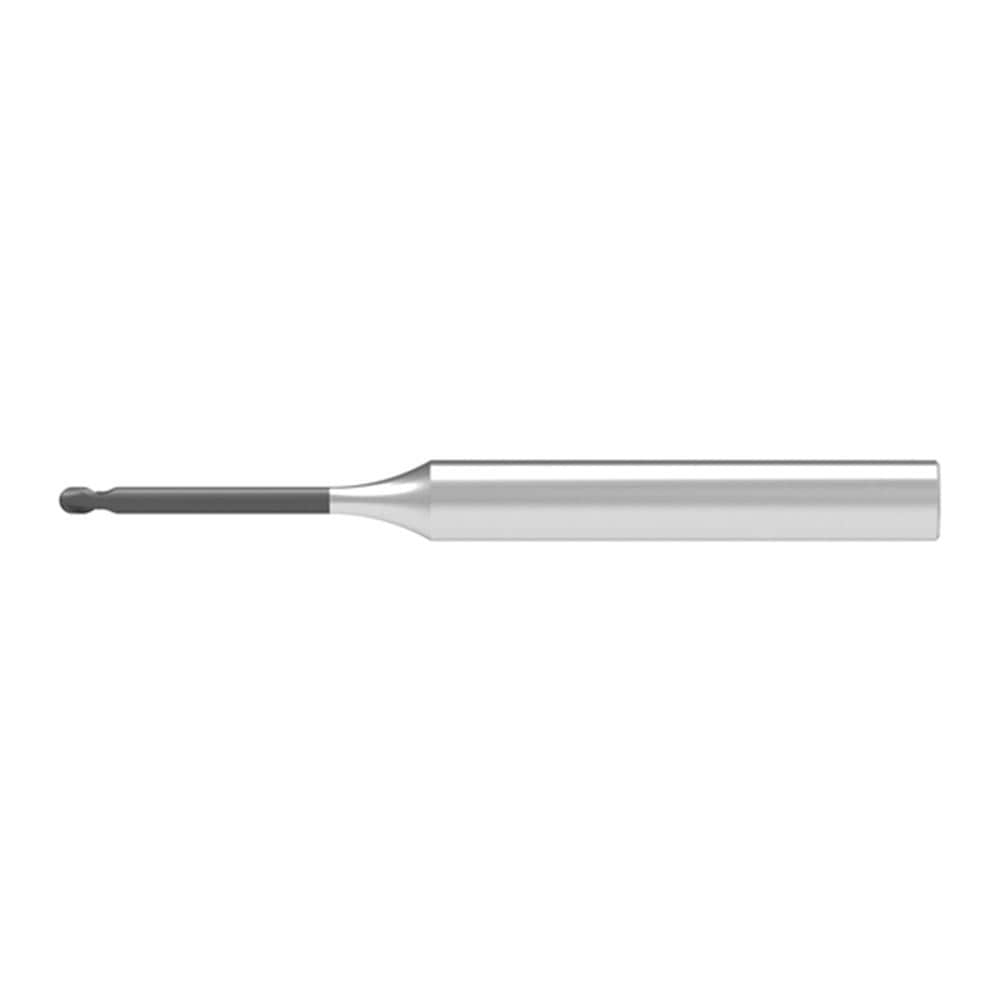 Ball End Mill: 1.50 mm Dia, 1.80 mm LOC, 2 Flute, Solid Carbide