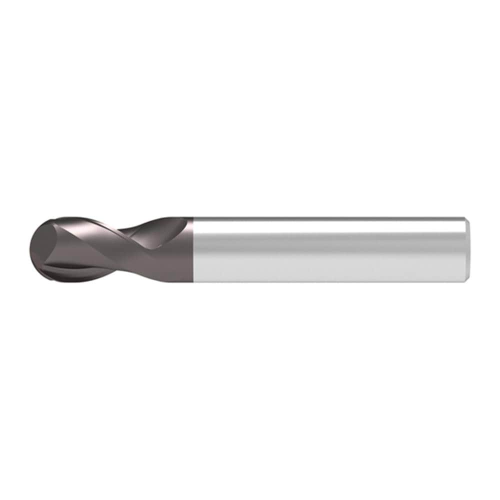 Ball End Mill: 0.50 mm Dia, 0.50 mm LOC, 2 Flute, Solid Carbide