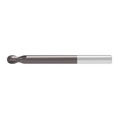 Ball End Mill: 1.50 mm Dia, 1.50 mm LOC, 2 Flute, Solid Carbide