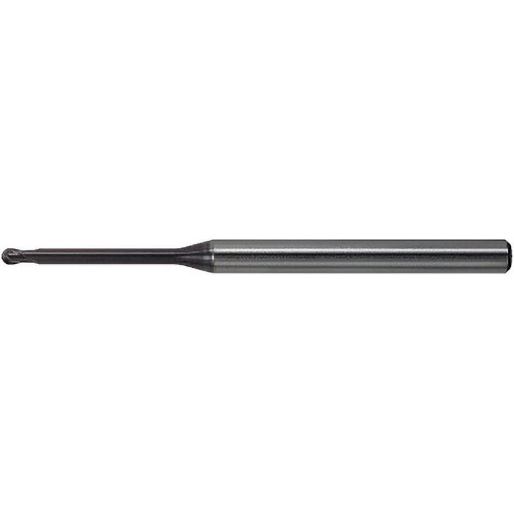 Ball End Mill: 0.40 mm Dia, 0.32 mm LOC, 2 Flute, Solid Carbide