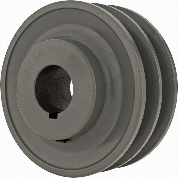 1-1/8" Bore Diam, 4-1/4" OD, Finished Bore Two Groove Sheave