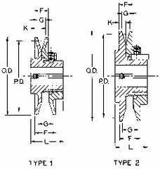 Variable Pitched Sheaves; SheaveType: 2; Belt Section: 3L, 4L, A, 5L, B; Minimum Open Turns For 3l Belts: 0.0 in; 0.0 mm; Minimum Open Turns For 4l Or A Belts: 0.0 in; 0.0 mm; Minimum Pitch Diameter of Belt Type 3L: 5.1 in; 5.1 mm; Maximum Pitch Diameter