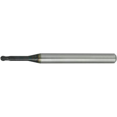 Ball End Mill: 5.00 mm Dia, 3.80 mm LOC, 2 Flute, Solid Carbide