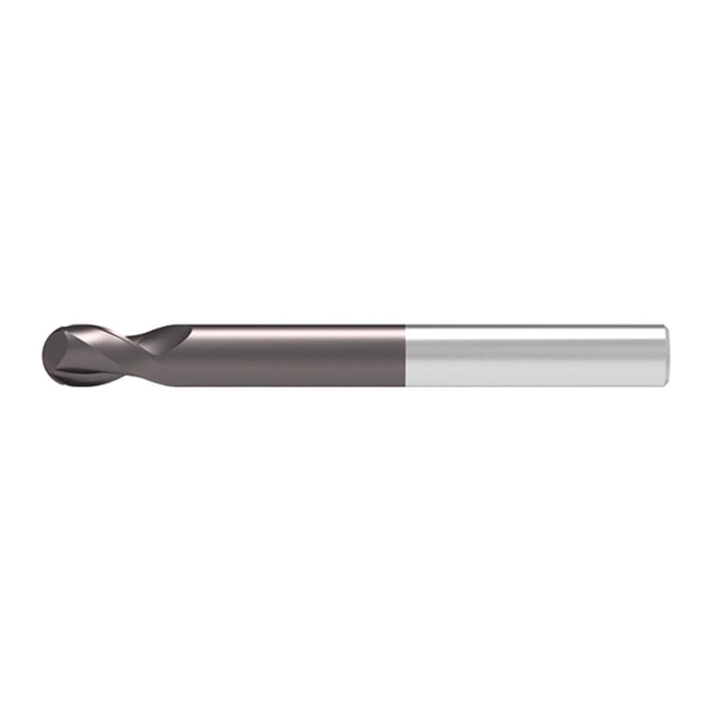 Ball End Mill: 3.00 mm Dia, 5.00 mm LOC, 2 Flute, Solid Carbide