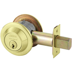 Deadbolts; Deadbolt Type: Deadbolt; Lock Type: Single Cylinder; Key Type: Keyed Different; Mount Type: Through Hole; Material: Steel; Minimum Door Thickness: 1.375 in; Maximum Door Thickness: 1.75; Finish: Bright Brass