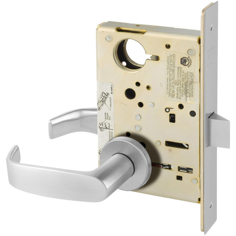 Lever Locksets; Lockset Type: Grade 1 Passage Cylindrical Lock; Key Type: Keyless; Back Set: 2-3/4; Cylinder Type: Keyless; Material: Cold Rolled Steel; Door Thickness: 1-3/4; Finish: Satin Chrome