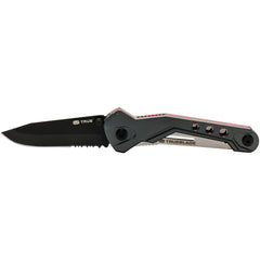 Fixed Blade Knives; Trade Type: Tactical, Survival; Blade Type: Partially serrated Clip Point Blade; Blade Material: 420 Stainless Steel with Black Oxide Coating; Blade Length: 3; Overall Length: 7.00; Handle Material: Staimless Steel Frame and Anodized A