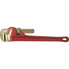 Pipe Wrenches; Wrench Type: NonSparking, Pipe Wrench, Heavy-Duty Pipe; Maximum Pipe Capacity (Inch): 2-1/2; Overall Length (Inch): 18; Material: Beryllium Copper; Jaw Texture: Serrated